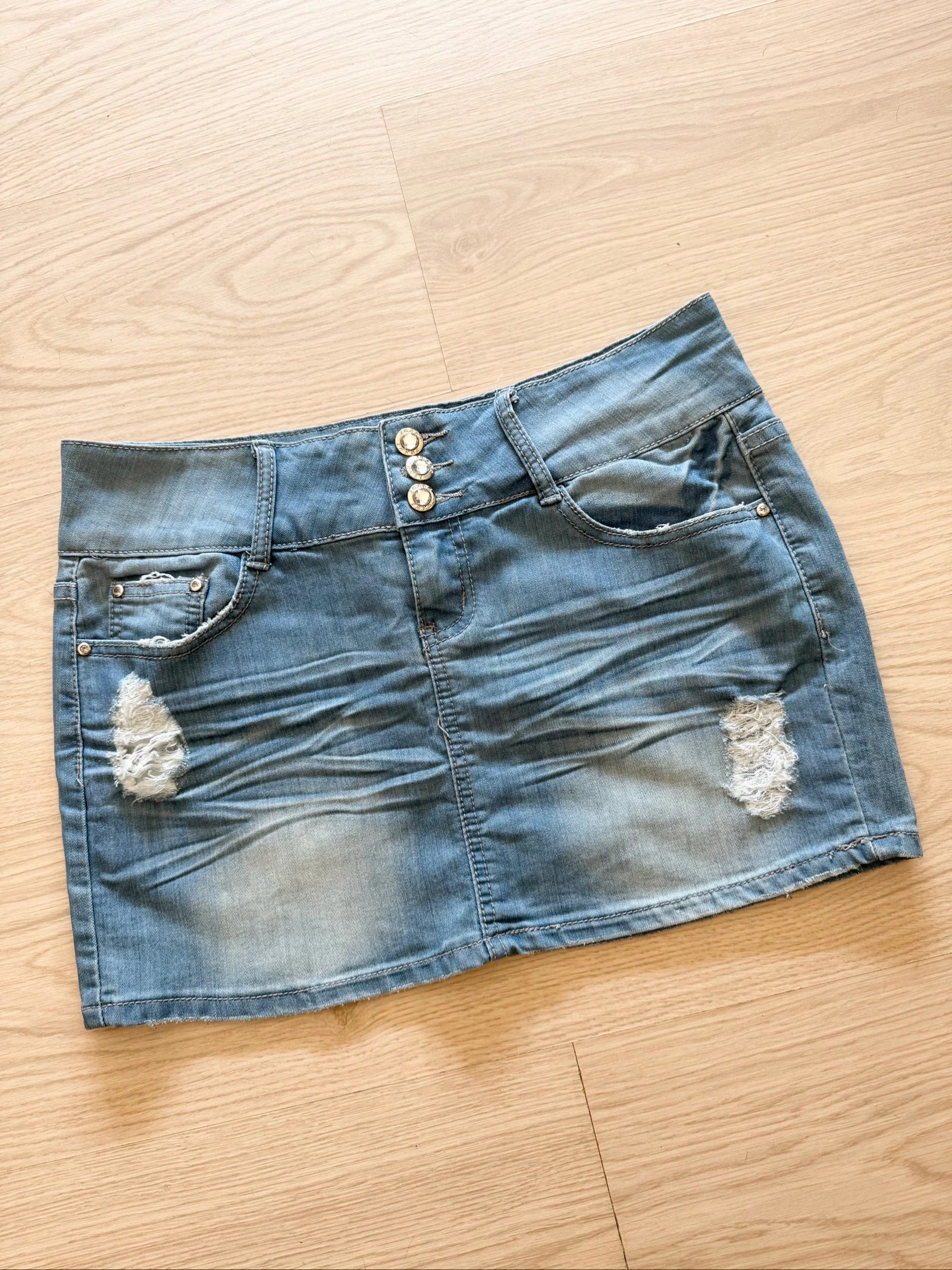 Mini saia jeans azul claro Dolce & Rosa tamanho 42 XL – photo 2